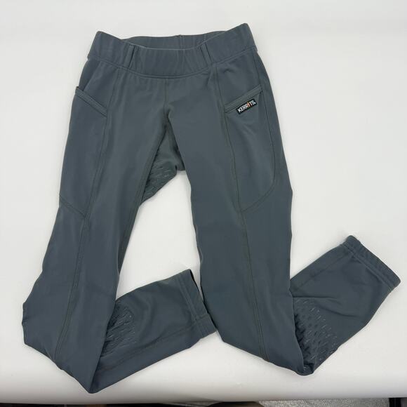 KERRITS Womens Gray Pull On Grip Knee Patch Riding Breeches Size Small Tights - Picture 1 of 7